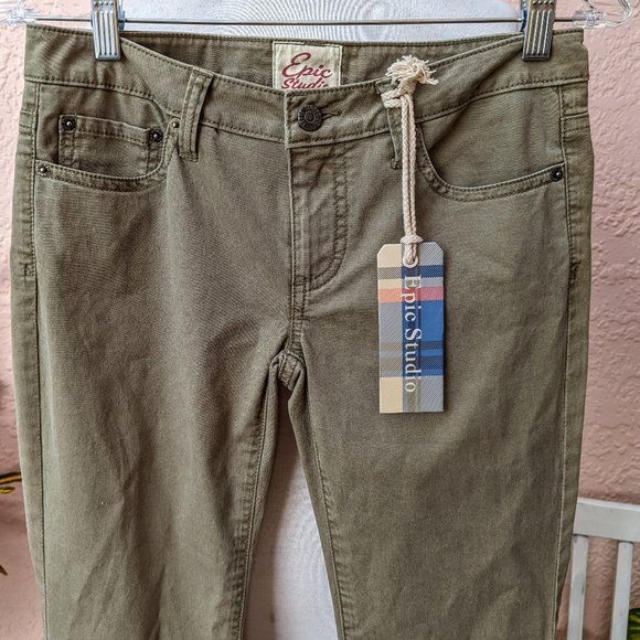 NWT Epic Studio olive color ladies pants - Picture 1 of 16